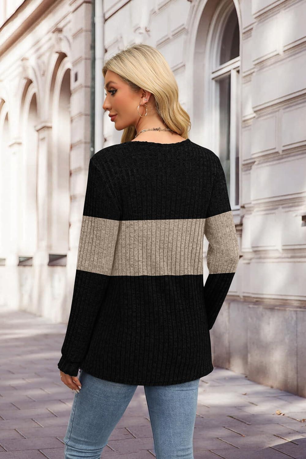 imageXIEERDUO Sweater for Women Winter Clothing Long Sleeve Shirts Fall Fashion Must Haves Comfiest Airport Outfits TrendyZblack2