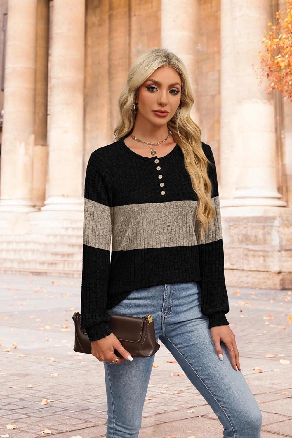 imageXIEERDUO Sweater for Women Winter Clothing Long Sleeve Shirts Fall Fashion Must Haves Comfiest Airport Outfits TrendyZblack2