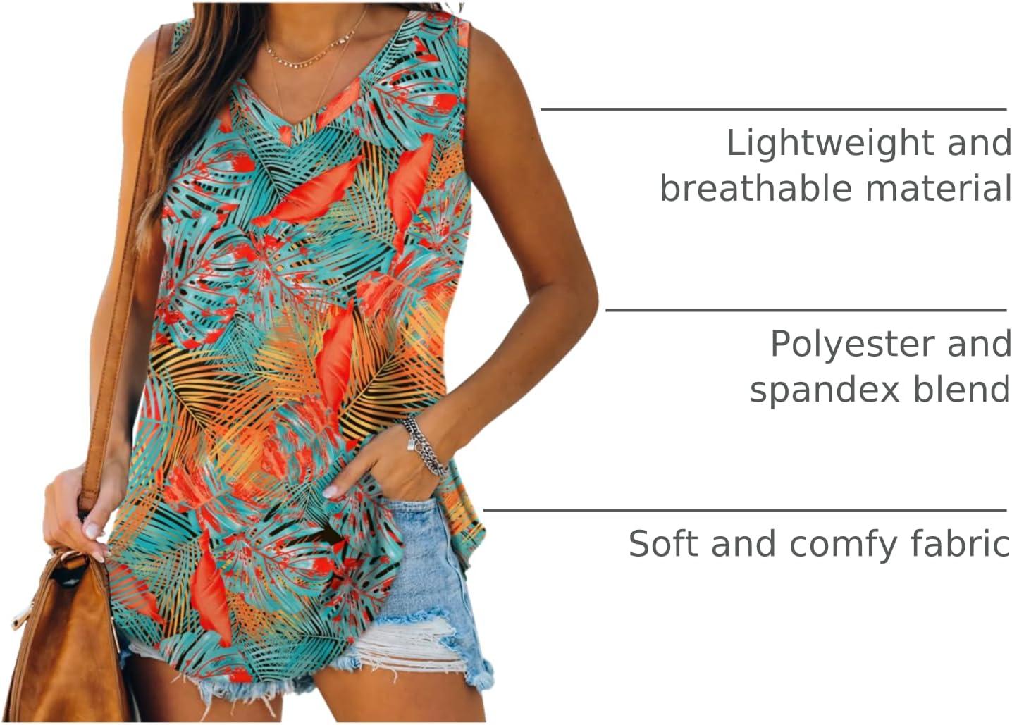 imageXIEERDUO Womens Tank Tops V Neck Basic Solid Color Casual Flowy Summer SleevelessMulticoloured 1