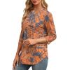 imageXIEERDUO 34 Length Sleeve Womens Tops Round Neck Casual Tunic Tops Basic Pleated Shirts Loose Fit 2025Patternedboho Printed