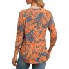 imageXIEERDUO 34 Length Sleeve Womens Tops Round Neck Casual Tunic Tops Basic Pleated Shirts Loose Fit 2025Patternedboho Printed
