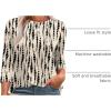 imageXIEERDUO 34 Length Sleeve Womens Tops Round Neck Casual Tunic Tops Basic Pleated Shirts Loose Fit 2025Patternedkhaki Printed