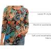 imageXIEERDUO 34 Length Sleeve Womens Tops Round Neck Casual Tunic Tops Basic Pleated Shirts Loose Fit 2025Patternedorange Floral