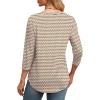 imageXIEERDUO 34 Length Sleeve Womens Tops Round Neck Casual Tunic Tops Basic Pleated Shirts Loose Fit 2025Patternedstripe