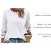 imageXIEERDUO 34 Length Sleeve Womens Tops and Blouses Dressy Casual Crewneck T Shirts Fashion Clothes Loose Fit TrendyAll White