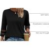 imageXIEERDUO 34 Length Sleeve Womens Tops and Blouses Dressy Casual Crewneck T Shirts Fashion Clothes Loose Fit TrendyBlack