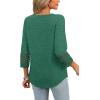 imageXIEERDUO 34 Length Sleeve Womens Tops and Blouses Dressy Casual Crewneck T Shirts Fashion Clothes Loose Fit TrendyGreen