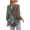 imageXIEERDUO 34 Length Sleeve Womens Tops and Blouses Dressy Casual Crewneck T Shirts Fashion Clothes Loose Fit TrendyZ Boho Multi
