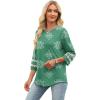 imageXIEERDUO 34 Length Sleeve Womens Tops and Blouses Dressy Casual Crewneck T Shirts Fashion Clothes Loose Fit TrendyZ Green Print
