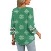 imageXIEERDUO 34 Length Sleeve Womens Tops and Blouses Dressy Casual Crewneck T Shirts Fashion Clothes Loose Fit TrendyZ Green Print