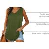 imageXIEERDUO Womens Tank Tops V Neck Basic Solid Color Casual Flowy Summer Sleeveless01army Green