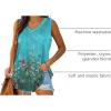 imageXIEERDUO Womens Tank Tops V Neck Basic Solid Color Casual Flowy Summer Sleeveless01blue Floral