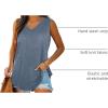 imageXIEERDUO Womens Tank Tops V Neck Basic Solid Color Casual Flowy Summer Sleeveless01dark Blue