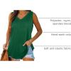 imageXIEERDUO Womens Tank Tops V Neck Basic Solid Color Casual Flowy Summer Sleeveless01green