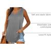 imageXIEERDUO Womens Tank Tops V Neck Basic Solid Color Casual Flowy Summer Sleeveless01grey