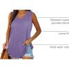 imageXIEERDUO Womens Tank Tops V Neck Basic Solid Color Casual Flowy Summer Sleeveless01grey Purple