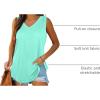 imageXIEERDUO Womens Tank Tops V Neck Basic Solid Color Casual Flowy Summer Sleeveless01lakegreen