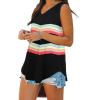 imageXIEERDUO Womens Tank Tops V Neck Basic Solid Color Casual Flowy Summer Sleeveless01rainbow Black