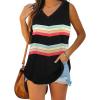 imageXIEERDUO Womens Tank Tops V Neck Basic Solid Color Casual Flowy Summer Sleeveless01rainbow Black