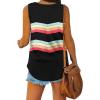 imageXIEERDUO Womens Tank Tops V Neck Basic Solid Color Casual Flowy Summer Sleeveless01rainbow Black