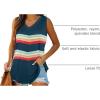 imageXIEERDUO Womens Tank Tops V Neck Basic Solid Color Casual Flowy Summer Sleeveless01rainbow Blue