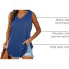 imageXIEERDUO Womens Tank Tops V Neck Basic Solid Color Casual Flowy Summer Sleeveless02dark Blue