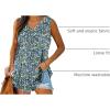 imageXIEERDUO Womens Tank Tops V Neck Basic Solid Color Casual Flowy Summer SleevelessFloral Blue