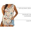 imageXIEERDUO Womens Tank Tops V Neck Basic Solid Color Casual Flowy Summer SleevelessKhaki Floral