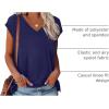 imageXIEERDUO Womens Tops V Neck Cap Sleeve Loose Fit Tee Shirts Summer Spring 2025 EyeletPrintedEyelet Navy