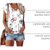 imageXIEERDUO Womens Tops V Neck Cap Sleeve Loose Fit Tee Shirts Summer Spring 2025 EyeletPrintedPrinted D