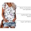 imageXIEERDUO Womens Tops V Neck Cap Sleeve Loose Fit Tee Shirts Summer Spring 2025 EyeletPrintedPrinted F