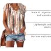 imageXIEERDUO Womens Tops V Neck Cap Sleeve Loose Fit Tee Shirts Summer Spring 2025 EyeletPrintedPrinted I