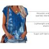 imageXIEERDUO Womens Tops V Neck Cap Sleeve Loose Fit Tee Shirts Summer Spring 2025 EyeletPrintedPrinted J