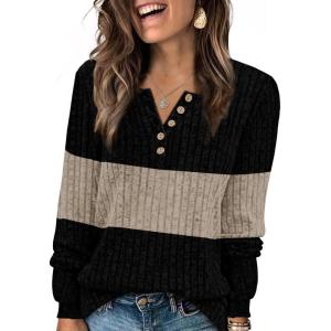 imageXIEERDUO Sweater for Women Winter Clothing Long Sleeve Shirts Fall Fashion Must Haves Comfiest Airport Outfits TrendyZblack2