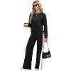 imageXIEERDUO 2 Piece Sets for Women Fall Fashion Must Have Teachers Airport Outfits 2025 Winter Clothing Lounge Sets SweatsuitsBlack Pink