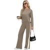 imageXIEERDUO 2 Piece Sets for Women Fall Fashion Must Have Teachers Airport Outfits 2025 Winter Clothing Lounge Sets SweatsuitsCoffee