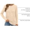 imageXIEERDUO Long Sleeve Shirts for Women Casual Crew Neck Basic Fall Tops Loose Fit ComfyApricot