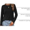 imageXIEERDUO Long Sleeve Shirts for Women Casual Crew Neck Basic Fall Tops Loose Fit ComfyBlack