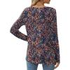imageXIEERDUO Long Sleeve Shirts for Women Casual Crew Neck Basic Fall Tops Loose Fit ComfyD Blue Floral