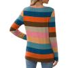 imageXIEERDUO Long Sleeve Shirts for Women Casual Crew Neck Basic Fall Tops Loose Fit ComfyD Colorful Stripes
