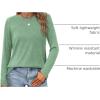 imageXIEERDUO Long Sleeve Shirts for Women Casual Crew Neck Basic Fall Tops Loose Fit ComfyLight Green