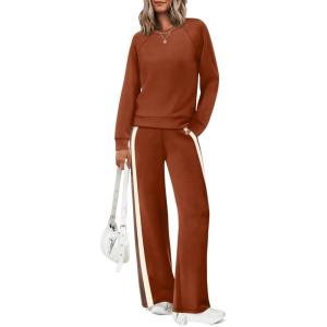 imageXIEERDUO 2 Piece Sets for Women Fall Fashion Must Have Teachers Airport Outfits 2025 Winter Clothing Lounge Sets SweatsuitsOrange