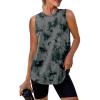 imageWomens Workout Tank Tops Lightweight Sleeveless Shirts for Women Loose Fit Tops for Athletic Running Tennis YogaBlack Tie Dye