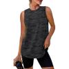imageWomens Workout Tank Tops Lightweight Sleeveless Shirts for Women Loose Fit Tops for Athletic Running Tennis YogaBlack White