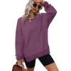 image:imageXIEERDUO Womens Oversized Sweatshirts Pullover Casual Crewneck Long Sleeve Tops Comfy19fuchsia