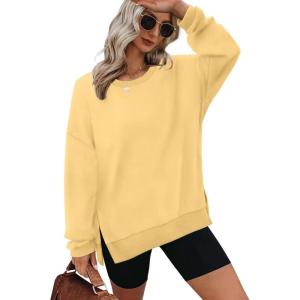 image:imageXIEERDUO Womens Oversized Sweatshirts Pullover Casual Crewneck Long Sleeve Tops Comfy16yellow