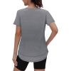 image:imageXIEERDUO Womens Workout Tops Short Sleeve Shirts Sun Protection UPF 50 Quick Dry Outfits for Hiking Running V Neck S3XL01 Grey
