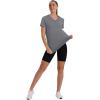 image:imageXIEERDUO Womens Workout Tops Short Sleeve Shirts Sun Protection UPF 50 Quick Dry Outfits for Hiking Running V Neck S3XL01 Grey