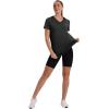 image:imageXIEERDUO Womens Workout Tops Short Sleeve Shirts Sun Protection UPF 50 Quick Dry Outfits for Hiking Running V Neck S3XL02 Black