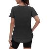 image:imageXIEERDUO Womens Workout Tops Short Sleeve Shirts Sun Protection UPF 50 Quick Dry Outfits for Hiking Running V Neck S3XL02 Black